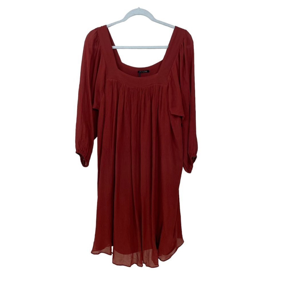 NWT Massimo Dutti Tunic Dress Size M Lined Orange Viscose Long Sleeve NEW